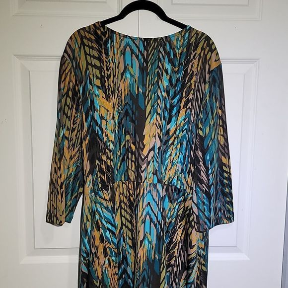 ECI Women's Plus Size Faux Wrap Around Dress - Picture 8 of 9